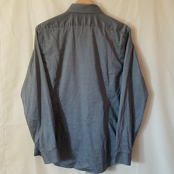 Express 1MX Fitted Charcoal Gray Mens Dress Shirt Large - Picture 3 of 5